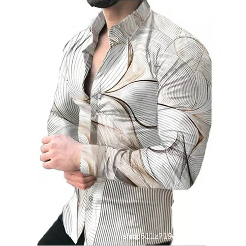 Korean Style Chemise Homme Men's Summer Blouses & Shirts Quick Dry Designer Long Sleeve Formal Work Shirt for Men