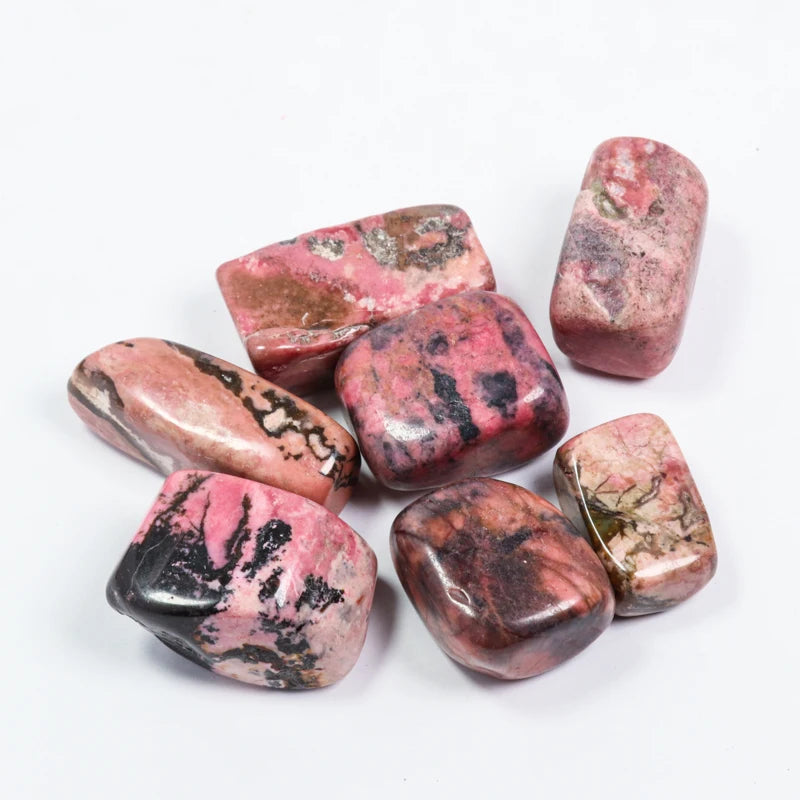 Natural  Polished Crystal Healing Stones Rhodonite  Cube Tumbled Stone for Bulk Sale