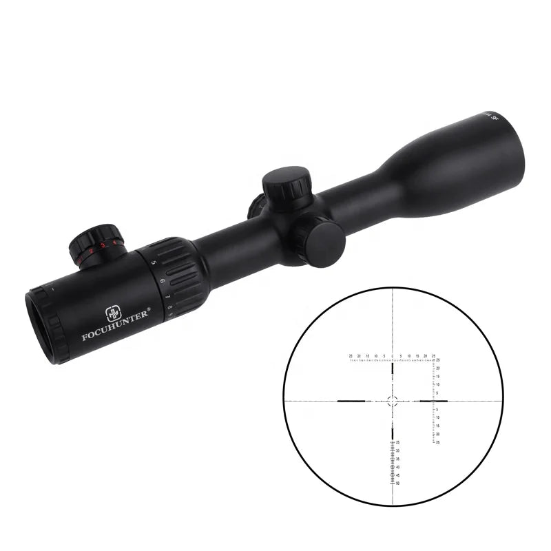 Focuhunter Shockproof Tactical Scope IP67 Waterproof 4-16X44 SFP Glass Etched Red Green Rangefinder Illumination Hunting Scope