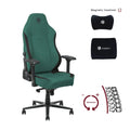 Hobot Green-Red PU Fabric Racing Simulator Cockpit Chair 4-Stage Gas Lift Adjustable Armrest Revolving Desk Combo Game Chair