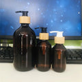 Bathroom Packaging Wholesale 250ml 500ml Dispenser Plastic Eco Friendly Amber boston Round Custom Shampoo Lotion Pump Bottle
