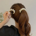 Horquillas Elegant Pearl Hair Clip Ponytail Hairgrip Women Girls Chic Barrettes Claw Pearl Crab Hairpins