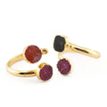DIY Best Quality 925 Sterling Silver Rings Gem Stones Flower in 4 Color Mens Golden Topaz Stone Ring at Good Price Souvenirs