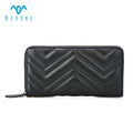 Luxury Genuine Sheepskin Zipper Card Holder Wallet Purse Long Leather Embossing High Quality Functional Stylish Lady's Feature