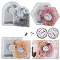 7 Shapes Table Clock Mold for Resin Wall Clock Silicone Molds Kit for DIY Home Decor Square Heart Epoxy Resin Clock Mold