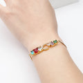 Paved Diamond 26 Letter Fancy Crystal Charm Bracelet Adjustable Pull Out Initial Bracelet Handmade Jewelry Wedding Gift Ladies