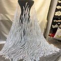 Stunning Bridal Lace Fabric by Yard Ivory 3D Hand Made Beaded Sequined Lace Mesh Fabric for Wedding Dress