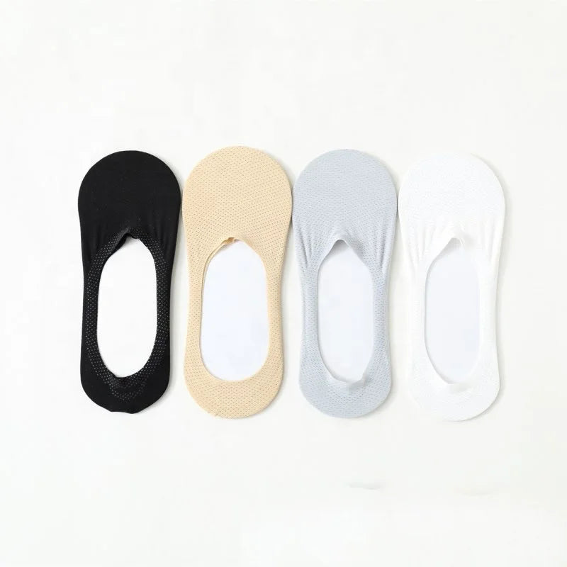 Wholesale Breathable Mesh Ice Silks Invisible Socks Non Slip No Show Loafer Socks for Men