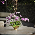 Handmade Modern Iron Metal Glass Tall Flower Vase Phalaenopsis Flower Pot for Home Wedding Christmas Tabletop Vase Gold Iron
