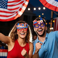 2025 American Flag Patriotic Sunglasses 5 Pointed Star Crown Glasses for Independence Day Party Decorations