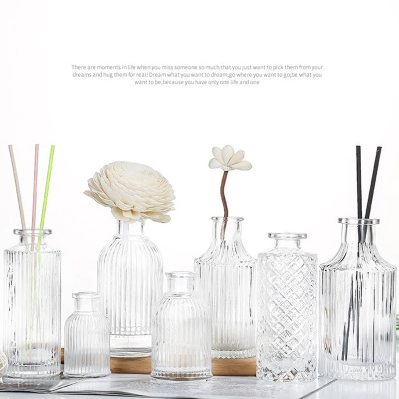 Contemporary Clear Glass Flower Vase with Aromatherapy Function New Home Decor Tabletop Vase