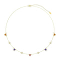 Jiang Yuan Fine Jewelry Handmade 925 Sterling Silver 14k Gold Colorful Rainbow Cubic Zirconia Diamond CZ Necklace Women EQN71