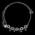 Semi Mount 3*3mm Sterling Silver Anklets Empty Blank Support Claws Setting S925 Mountain Base Holder Without Stone Inlay for DIY