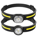 270-Degrees Wide Beam COB Head Front Light Waterproof for Camping Cycling Running High Lumens Rechargeable Usb Led Headlamp