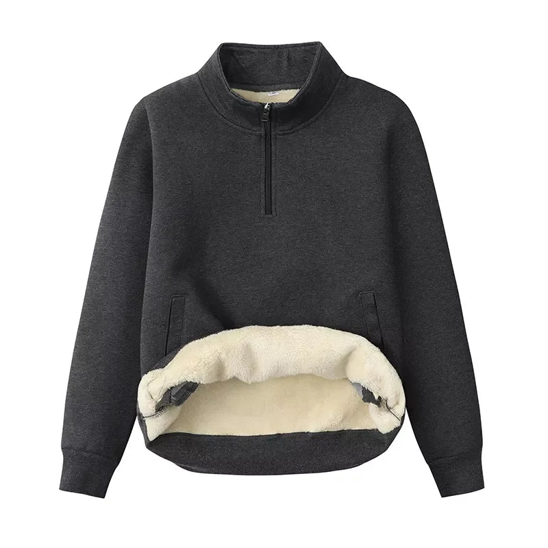 Men's High Quality Custom Cotton 1/4 Zip Half Zip Neck Pullover Quarter Fashion Crewneck Plain Sweatshirts