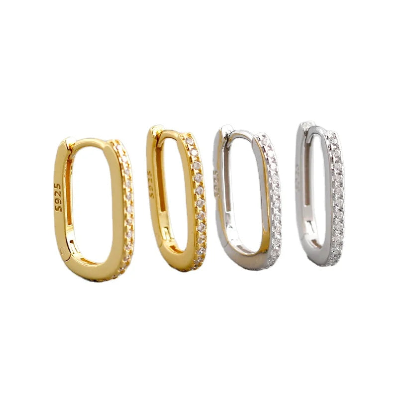 RINNTIN APE24 Cheap Aretes Jewelry Wholesale 925 Sterling Silver Gold Plated Huggie Earrings Women