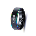 ShuoyeW 8MM Stainless Steel Ring Colorful Black Gold Matte Lassa Basic Stainless Steel Ring Finger Ring 420