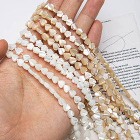 Natural White Heart Mother of Pearl Shell Bead 10mm Heart Shape Shell Spacer Bead for Jewelry Necklace Earring Making