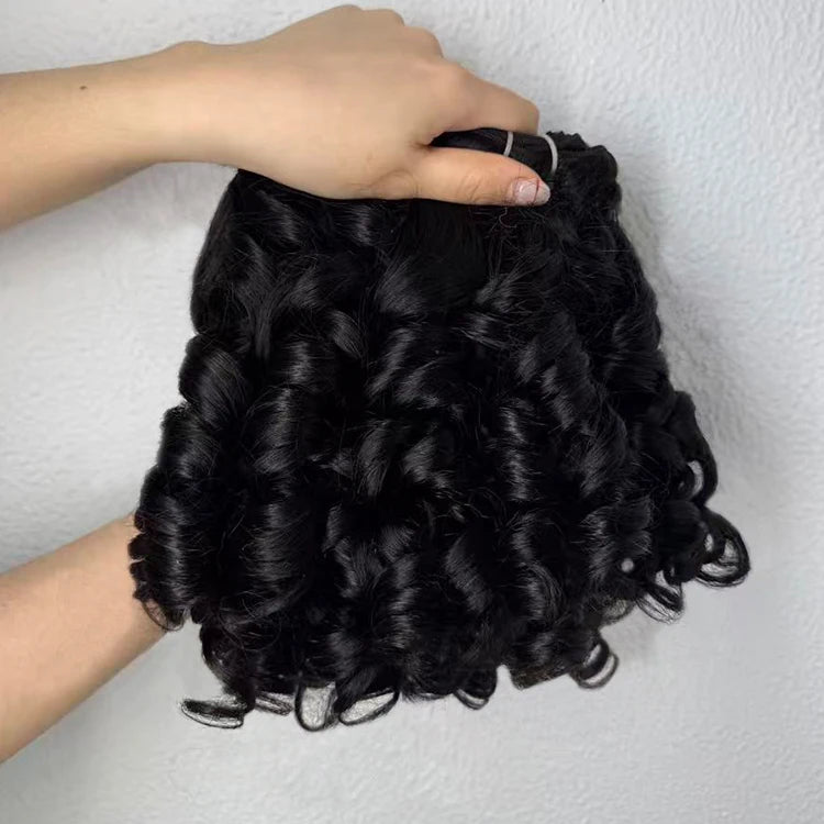 Drop Shipping Products Natural Black Double Drawn Raw Cambodian Curly Human Hair Bundles Daily Used Products