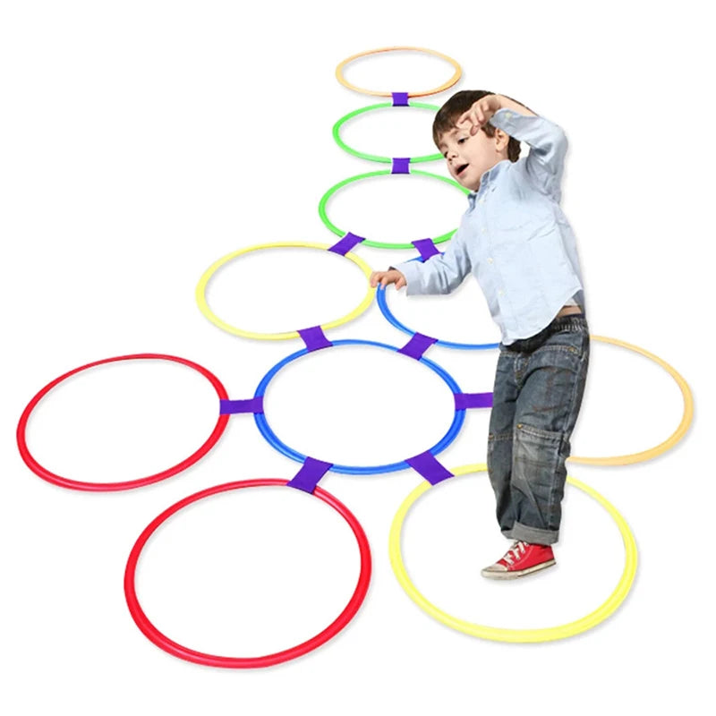 Factory Direct 10-Piece Pack of Round Hopscotch Ring Outdoor Fitness Training Sports & Entertainment Toys