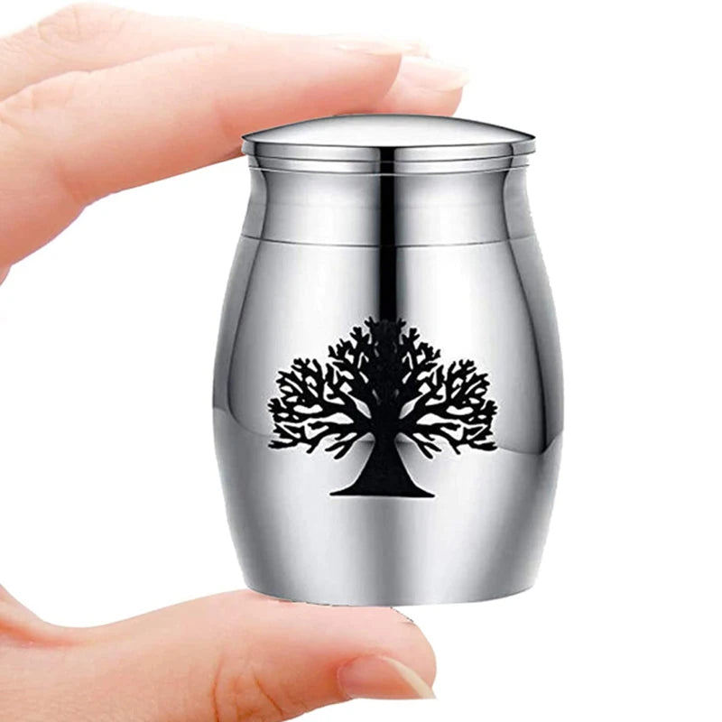 High 25mm/40mm Decorative Memorial Keepsake Stainless Steel Cremation Urns for Pet Ashes