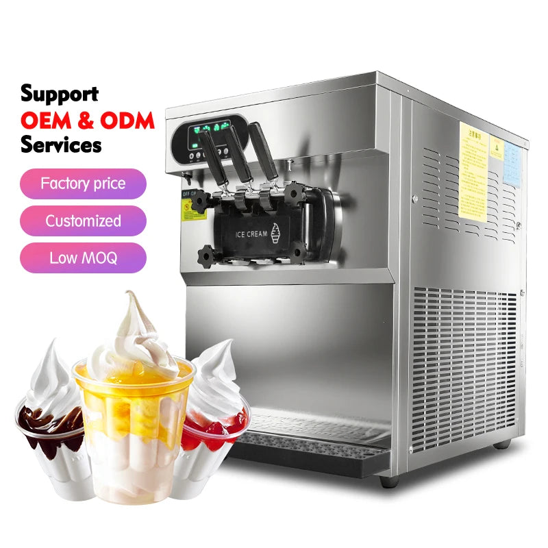 Moseener 2+1 Mixed Commercial Automatic China Ice Cream Maker Machine Soft Serve Ice Cream Machine for Sale