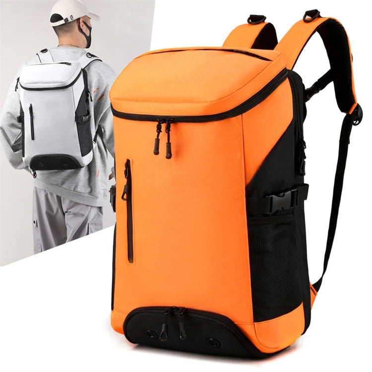 Custom Logo Unisex Oxford Fashion Zipper Letter Arcuate Shoulder Strap Competitive Price Reusable Large Sport Football Backpack