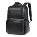 EURCOOL Unisex Stylish Genuine Leather Tactical Waterproof Backpack Polyester Fashionable School Travel Bag Laptop Hiking