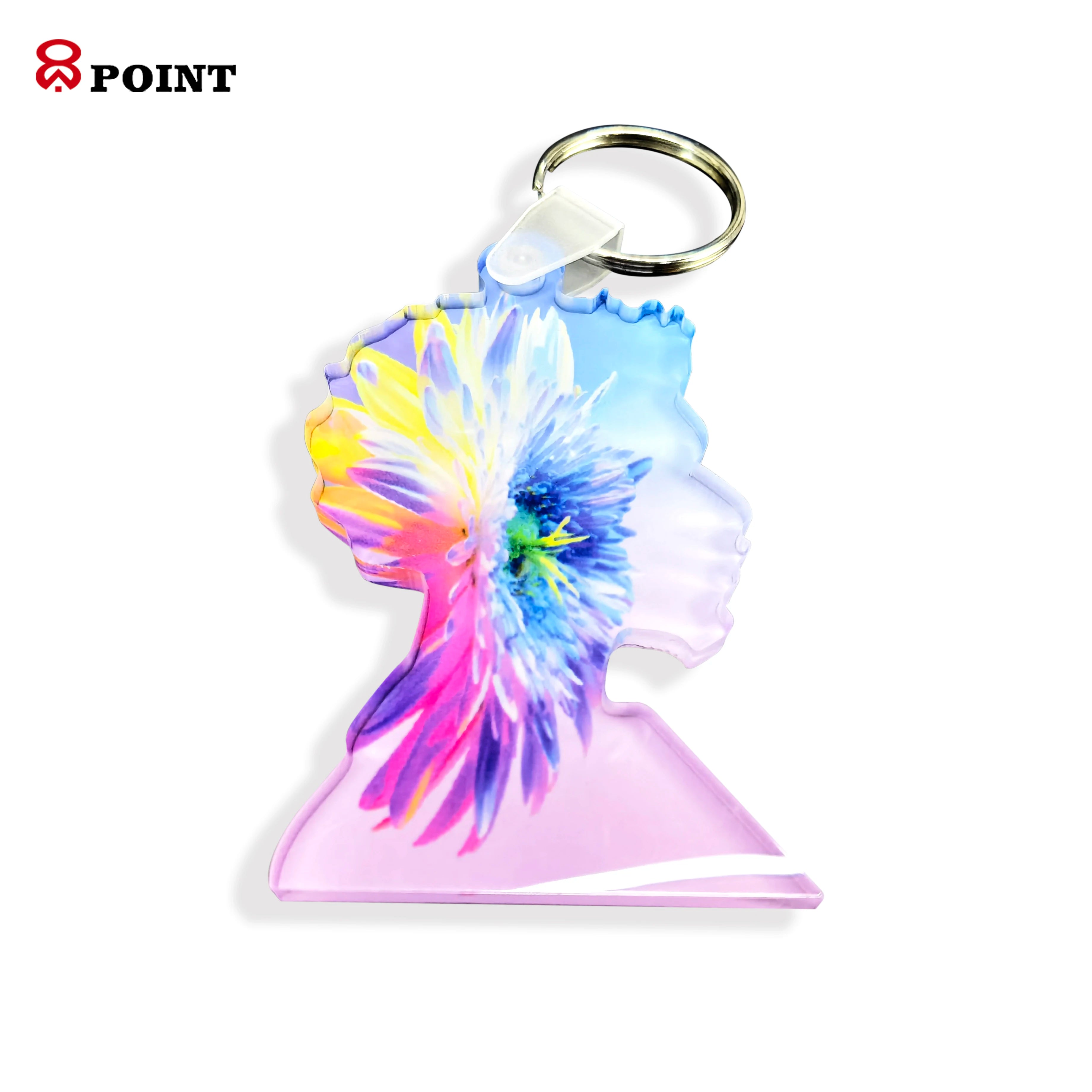 8Point Thermal Transfer Acrylic Keychain Plexiglass Key Pendant PMMA Pendant Printing and Shape Customization