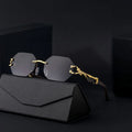2026 Wholesale Designer Vintage Retro PC Metal Temples Sunglasses Men's Driving square Frame Men Sunglasses