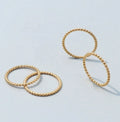 Dainty Silver 18k Gold Plated 1.5mm Stainless Steel Ball Stacking Ring for Women Finger