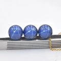 Customized Blue Star Sapphire Round Cabochon 6 Rays Flat Back Synthetic Loose Gemstone
