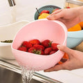 BPA Free Container 2-In-1 Plastic Rice Washer Strainers and Colanders Plastic Washing Bowl for Vegetables and Fruits