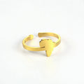 Waterproof 18K Gold African Rings Jewelry Wholesale Fashion Stainless Steel African Map  Adjustable Ring for Girls and Women