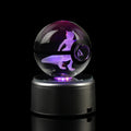 Nice Fashion Mewtwo Pokemon 3D Engraving Pokeball Crystal Ball With LED Base Christmas Gifts