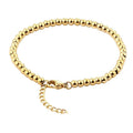 Waterproof 18K Gold Plated Beaded Bracelets for Men Women Fashion Stainless Steel 4mm Gold Ball Beads Bracelet Wholesale