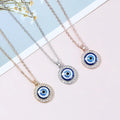 Turkish Evil Eyes Charm Necklace Crystal Rhinestone Round Heart Gold Plated Evil Blue Eye Pendant Necklace for Women Jewelry