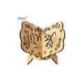 Hstyle Mini Bookend Stand Eid Mubarak Wooden Bible Hollow Shelf Islam Book Storage Display Rack Stand for Music Score Recipe