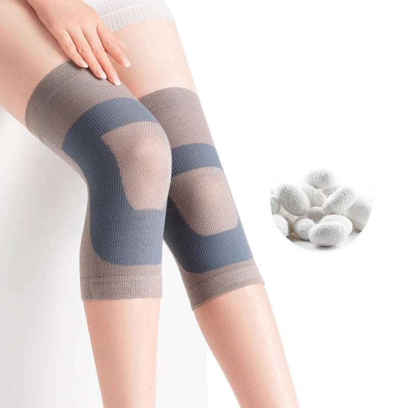 DIDAO Japanese Brushed Natural Silk Thin Knee Sleeve Brace Comprehensive Protection Soft Warmth for Dancing Yoga Sports Daily