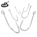 Private Label Japanese Sea Fishing Hooks Set 1 Piece Black Nickel Lead Barbed Trout Stream Fishing Hook Super Strong Loop Elbow