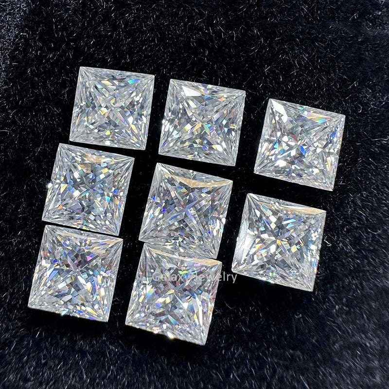 Wuzhou Factory Wholesale Moissanite Diamond Fancy Cut Def Color Princess Cut Loose Moissanite Stones for Jewelry Making