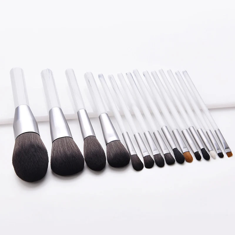 Wholesale 15 Pcs/set White Professional Luxury Travel Makeup Brush Set Custom logo Make up Brush Sets Tool Foundation Brush