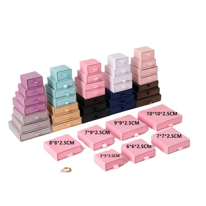 Wholesale Drawer Box Jewelry Box pink Necklace Bracelet Box Can Be Printed logo Custom Slide-out Carton in Stock