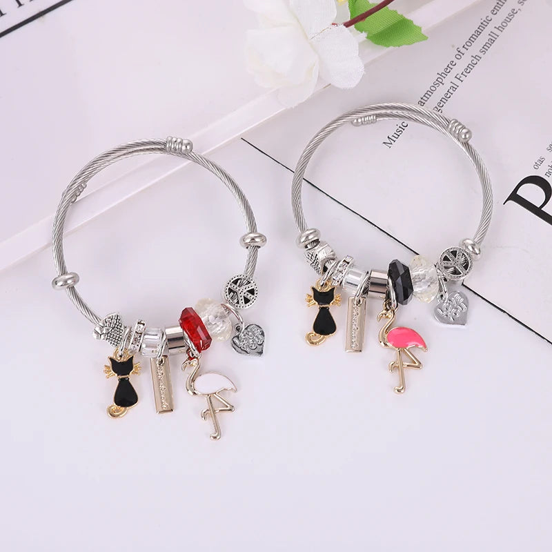 2024 New DesignLatest Design Jewelry Heart and Lock Charm Bracelet Rhinestone Bracelet
