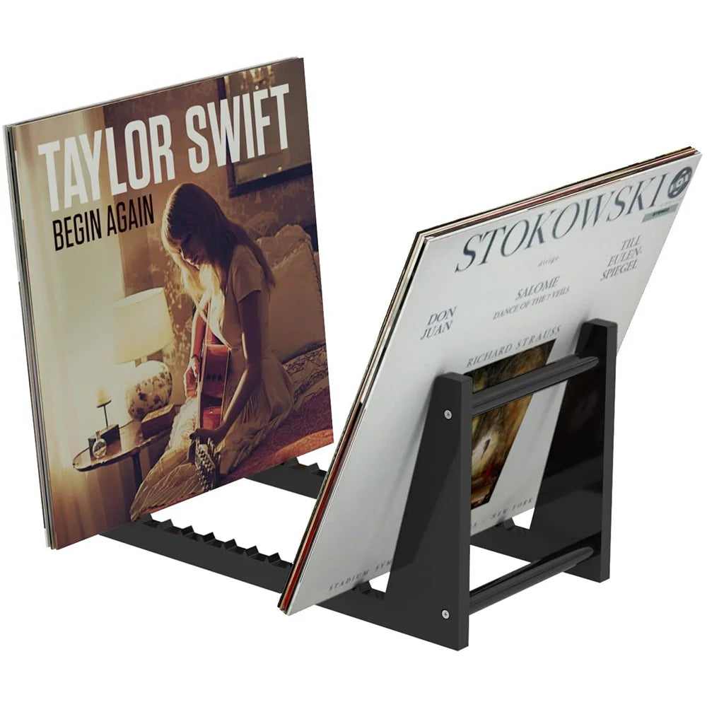UMI Black Acrylic Vinyl Disc Record Storage Holder Rack Classic Gatefold Albums Display for Home Appliance