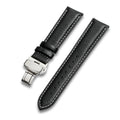 Factory Custom High Quality Leather Watch Strap with butterfly Watch Clasp 18 20 22mm Leather Watch Bands