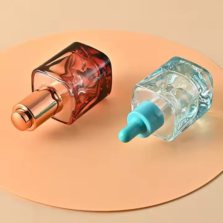 30ml Essential Oil Dropper Bottle pink Pipette Oblate square Dropper Bottle Essential Oil Dropper Bottles
