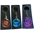 2022 Zoo Figures LED Crystal Keychain with Color-Changing Cute Floating Dog & Dragon Tiger Design for Fashion Gift Set