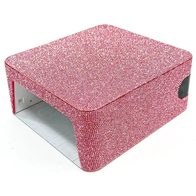 Suppliers Nail UV LED Lamp Wireless Rechargeable Pink Diamond Nail Polish Drying Lamp Fast Curing UV Gel Nail Lamp With Crystal