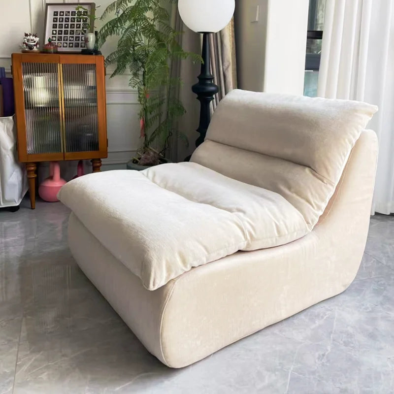 Modern Single Compact Modular Velvet Fabric Reclining Tufted L-Shape Sofa Chair Extra Soft High Density Foam Fill Vacuum